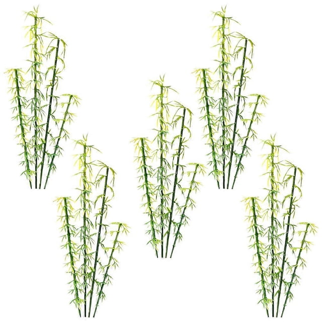 Faux Bamboo Decorative Model Prop Miniature Garden Plastic Green Material 80Pcs