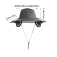 thumbnail image 4 of 3 Speed Solar Powered Fan Hat with 2 Fans, Wide Brim Sun Hat for Outdoor Fishing, Hiking Gardening, USB Solar Charging, Mother's Day Gift for Women Mom, Birthday Gift for Girlfriend, Dark Gray, 4 of 7