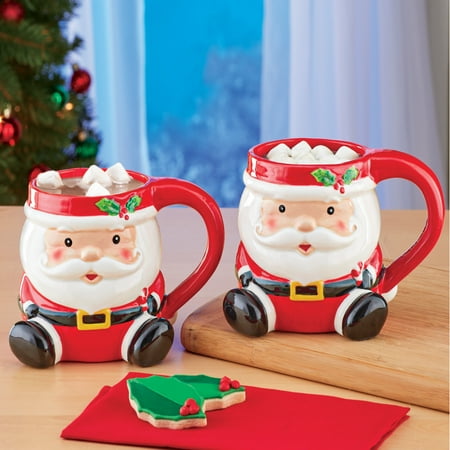 Christmas Hot Chocolate Tumblr Festive Holiday Mugs - Set of 2, Christmas Drinkware for Hot Chocolate or Coffee ()