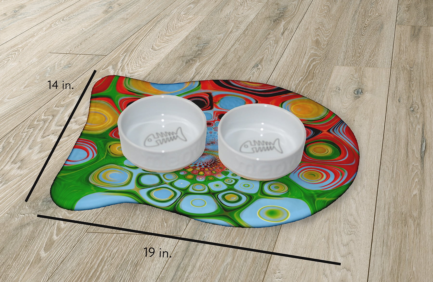 Simply Daisy Bubbles Fish Shape Pet Feeding Mat for Cats