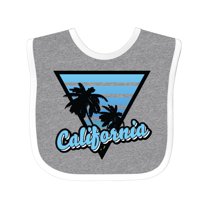 Inktastic California with Triangle and Palm Trees in Blue Boys or Girls Baby Bib