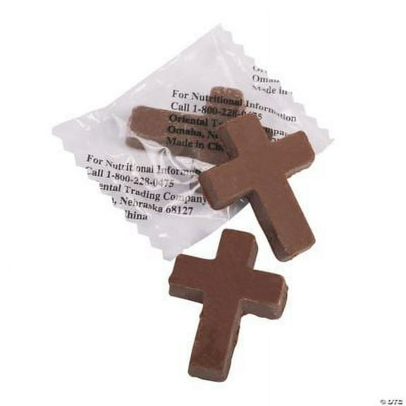 Chocolate Candy Crosses for Easter, Bulk set of 91, Religious Candy for Easter Baskets, Chuch and Sunday School