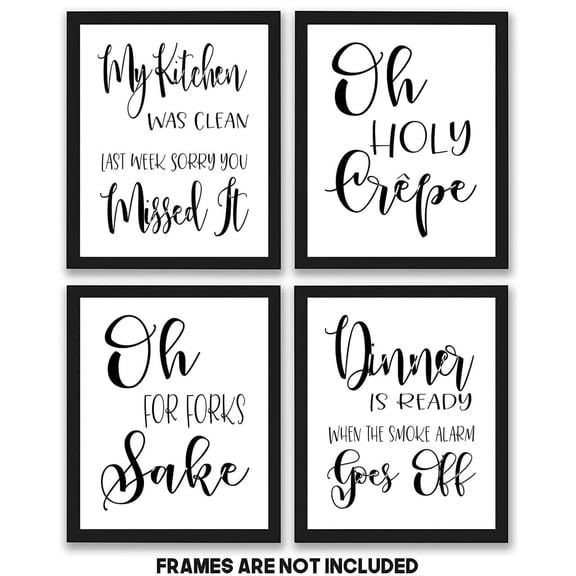 TheNameStore Kitchen Quotes and Sayings Art Prints Set of 4