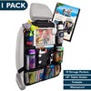 ComfiTime Car Seat Organizer, Backseat Car Organizer with Touchable Tablet Holder , 9 Storage Pockets, 2 Hooks, USB Headphone Slits, 2 Backup Bags, Kick Mats Car Organizer Back Seat (1 Pack)