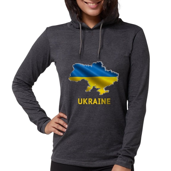 CafePress - Cool Ukraine Flag Ukrainian Pr Long Sleeve T Shirt - Womens Hooded Shirt