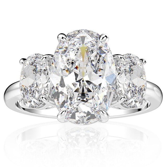 100% 925 Sterling Silver Lab Sapphire High Carbon Diamonds Gemstone Wedding Engagement Ring Fine Jewelry - Rings