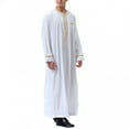 thumbnail image 3 of ZZHZGZ Fourth of July Oversized Mens T Shirt Mens Dress Robe Arab Middle Robe Long Sleeve Embroidered Pocket Long Shirt Robe Coat Shirt Mens Prayer Clothing M, 3 of 7