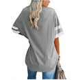 thumbnail image 2 of Auburet Womens Oversized Tees Loose T-Shirts Half Sleeve Crew Neck Color Block Cotton Tunic Tops, 2 of 3