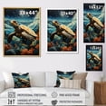 thumbnail image 4 of Designart "Teal Grey Ocean Coastal Charm Pastoral II" Nautical & Beach Floater Framed Canvas Wall Art, 4 of 7