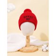 thumbnail image 1 of 5 Pcs/3 Pcs/1 Pce Bonnet Tricoté Chaud pour Enfants Automne/hiver avec Design Brodé de Garçon de Maman avec Pompon Protection des Oreilles Bonnets Chauds Rouge Taille Unique, 1 of 5