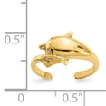 thumbnail image 2 of 14K Yellow Gold Polished and Diamond Cut Dolphin Toe Ring, 2 of 2