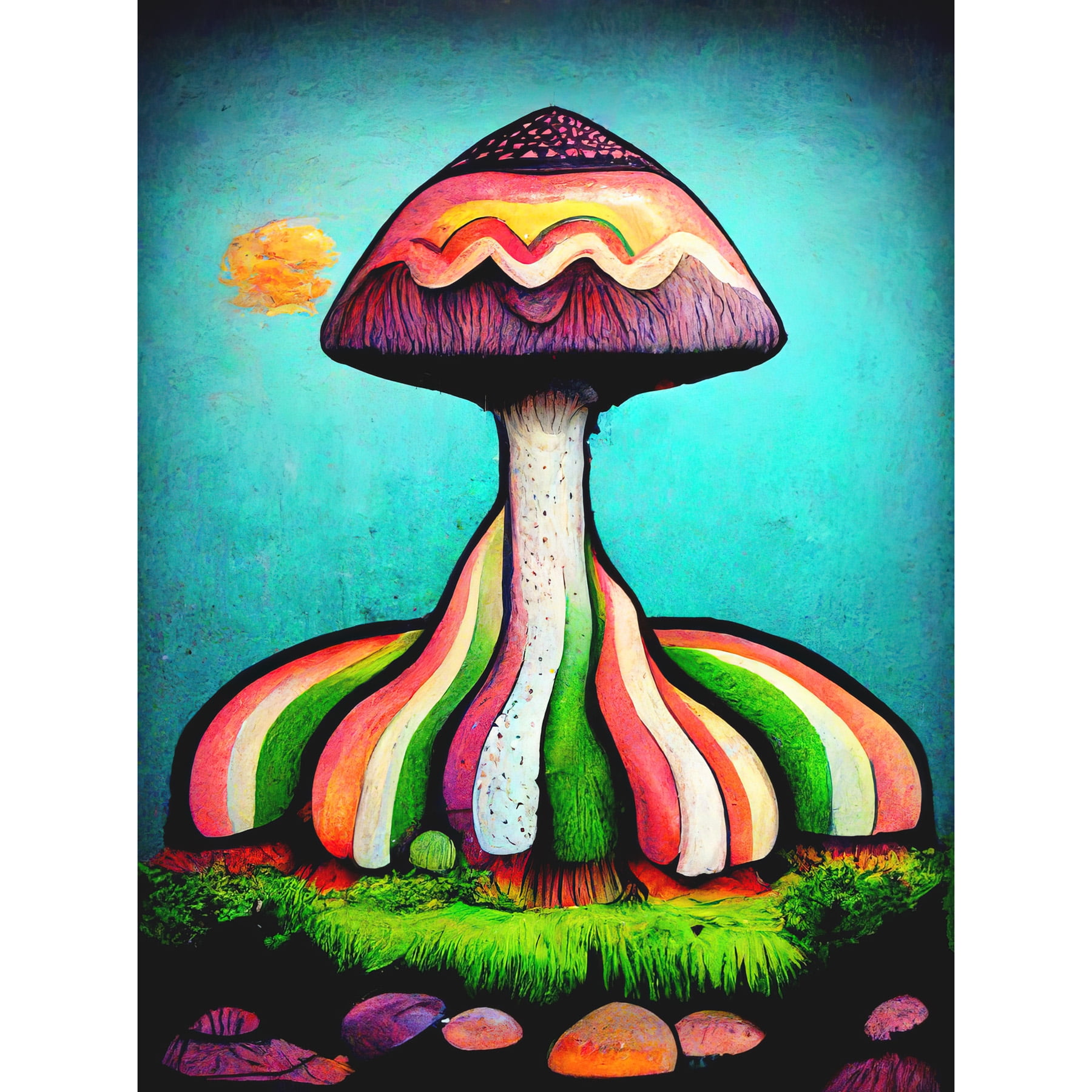 Trippy mushroom wall art sale