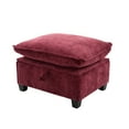 thumbnail image 5 of Noble House 106" U-Shape Sectional Sofa, Chenille Modular Cloud Couch with Chaise Lounge, Ottoman, Pillows, Wine Red, 5 of 30