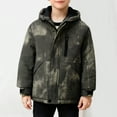 thumbnail image 1 of Parkas de manga larga, chaqueta con capucha y bolsillos para niños de tallas medianas y grandes, chaqueta tipo cárdigan., 1 of 9