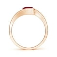 thumbnail image 2 of ANGARA Natural Semi Bezel-Set Solitaire Round 1.2 ct Ruby Bypass Ring in 14K Rose Gold for Women (Size-6.5mm) | July Birthstone, Birthday, Anniversary, Jewelry Gift for Women | Natural Ruby Ring, 2 of 10