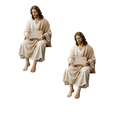 thumbnail image 2 of 2Pack Jesus Resin Desk Figurine, Easter Decor, Handmade Sitting Jesus Christ Statue Sign, Unique Religious Decorative Gift for Car Dashboard Home Office Table Ornament, 2 of 8