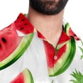 thumbnail image 5 of Watermelon Men's Casual Printed Button Down Short Sleeve Summer Beach Shirt, Unisex, 5 of 6