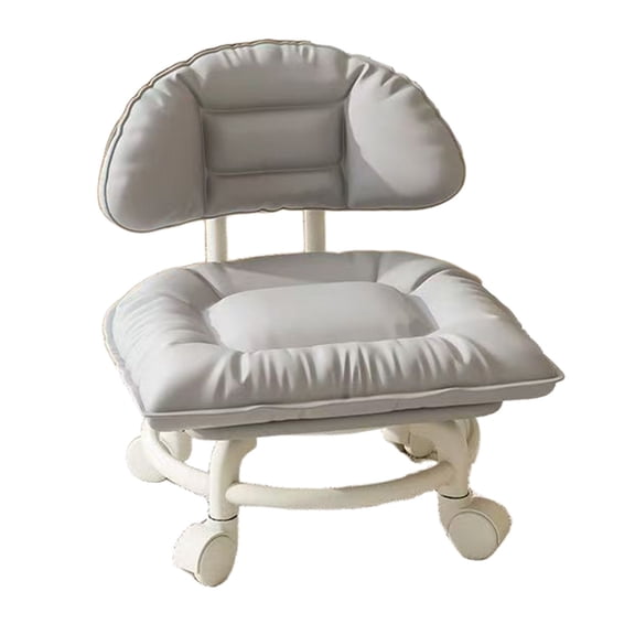 Rolling Low Stool with Backrest, Low Stool with Wheels,Rolling Backrest Chair for Cleaning, Padded Seat and Silent Casters, For Workshops, Garages, Studios, Home