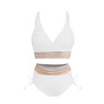 thumbnail image 5 of Women High Waisted Bikini Sets Two Piece Swimsuit for Women Tummy Control Swimsuits Color Block Drawstring Bathing Suit, 5 of 6