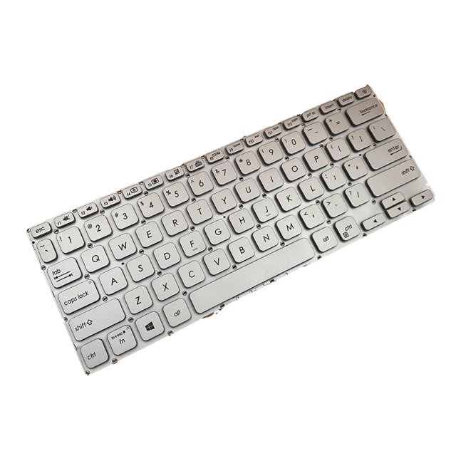Seitruly Teclados para portátiles plateados con equipo de entrada retroiluminado escritura fluida protección reemplazo de teclado para Vivobook Juegos de teclado y mouse para computadora