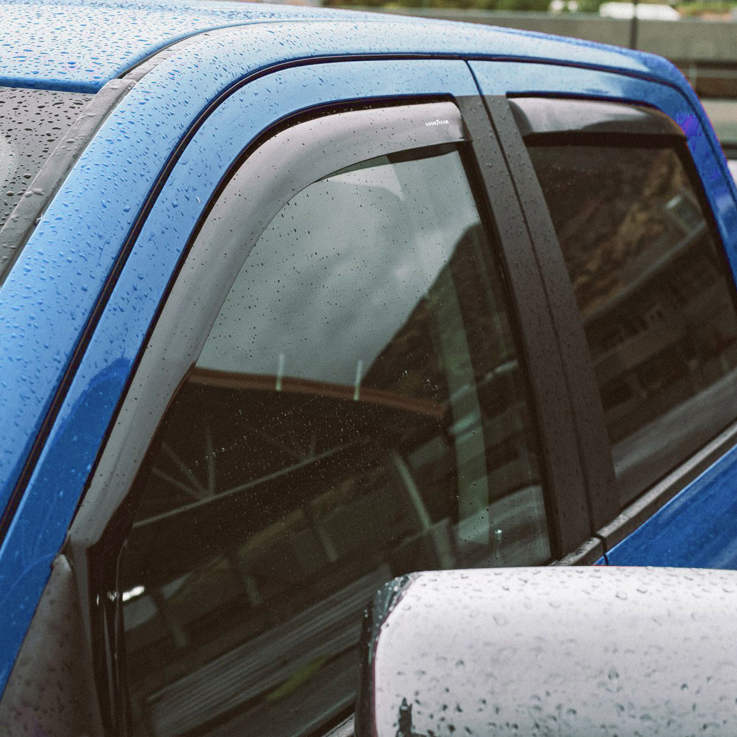 Goodyear Shatterproof in-Channel Window Deflectors for Trucks Dodge RAM 2009-2018 Crew Cab Truck 1500 2500 3500, Rain Guards, Window Visor, Vent Deflector, Accessories 4 Pieces  GY003404