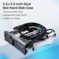 thumbnail image 2 of Caja de disco duro Irfora Estuche de disco duro interno de doble ranura de 5,25 pulgadas, carcasa SATA HDD/SSD de 2,5 + 3,5 pulgadas, diseño sin herramientas con 2 puertos USB 3,0, cerraduras de segur Irfora Caja de disco duro, 2 of 7