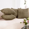thumbnail image 1 of Deconovo Corduroy Fundas de cojines Juego de 4 – Machine Washable Home Decor for Sofa, Dormitorio | Khaki, 22x22 Inch, 1 of 7