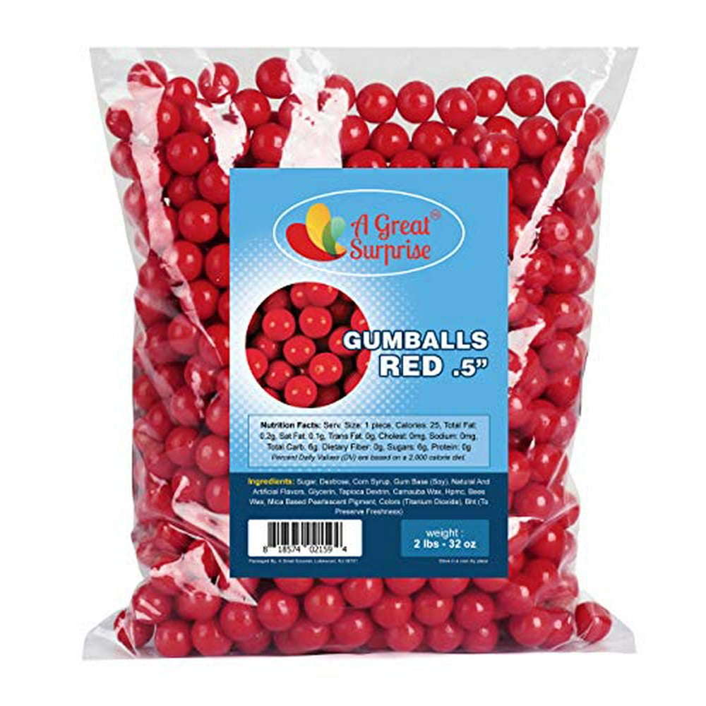 Red Gumballs for Candy Buffet Apx. 620 Gumballs 2 Pounds Mini