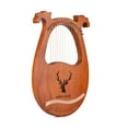 thumbnail image 1 of Strings 16 String Lyre Harp Elk Pattern Solid Wood String Instrument with Tuning Hammer Strings Cleaning Cloth Picks for Beginners, 1 of 7