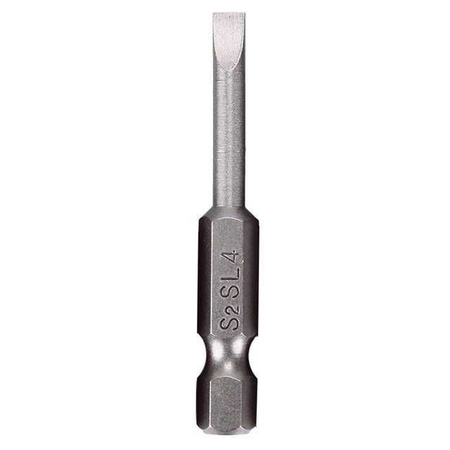 1Pc 50mm Length Slotted Screwdriver Bit Magnetic Flat Head Agnetic Screwdriver Bit 1/4 Inch Hex Shank Screw Drivers Bits Tools Sl4