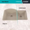 thumbnail image 7 of 32" x 20" Quartz Kitchen Sink, 70/30 Double Bowl Sink, Drop-in Sink, Undermount Sink, Granite Kitchen Sink, Beige Kitchen Sink, Lexicon Platinum LP-7030-B-SO, 7 of 7