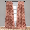 thumbnail image 5 of Ambesonne Coral Curtains, Nostalgic Gerbera Motifs, Pair of 28"x84", Dark Coral Vermilion, 5 of 5