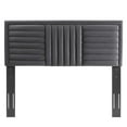 thumbnail image 4 of Tufted Headboard, Full Queen Size, Dark Grey Gray, Velvet, Mid Century Bedroom, Modern Contemporary Boutique HB35248, 4 of 9