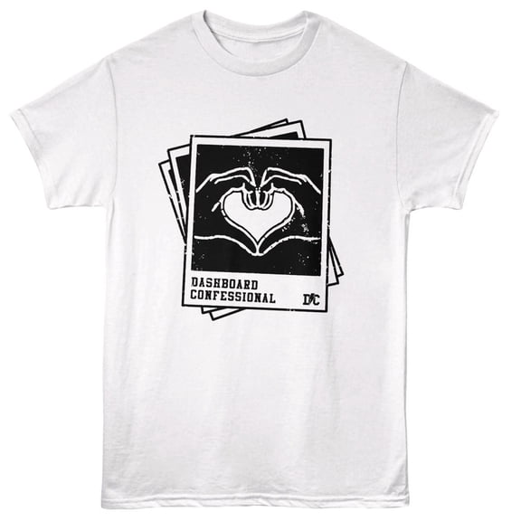 Dashboard Confessional Hands Down Men's T Shirt (White, AdultS)