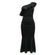 thumbnail image 2 of Gibobby Vestidos de fiesta elegantes Vestido negro de longitud media para mujer con hombros caídos Vestido de noche(Negro,XL), 2 of 5