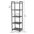 thumbnail image 5 of Household Essentials 5-Tier Tall and Narrow Decorative Item Display Bookshelf, Faux Gray Slate, 5 of 5