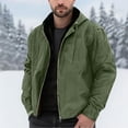 thumbnail image 2 of Fgnfyis Winter Jackets for Men Warm Jacket with Hood and Zip Thermal Lined Windproof Thick Hooded Casual Outerwear Mens Coat Green XXXL, 2 of 6