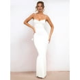 thumbnail image 6 of Women'S Evening Backless Straps Strap Stereoscopic Flower Halter Long Dresses White M, 6 of 9