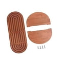 thumbnail image 2 of Estantes flotantes decorativos 2 niveles estante de pared de madera estante de pared geométrica estantes montados en la pared para sala de estar Marrón, 2 of 8