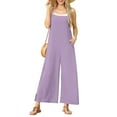 thumbnail image 4 of Otvok Womens Fashion Summer Solid Pocket Casual Sleeveless Suspender Jumpsuit, 4 of 6