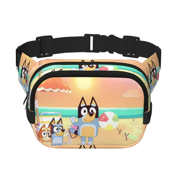 Saiise Bluey Print Fanny Pack Crossbody Bag for Women and Men, Belt Bag for Hiking Bum Bag with Adjustable Strap, Waist pack for Running Workout Sports Travel