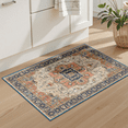 thumbnail image 2 of Area Soft Rugs 2x3 Washable Non Slip Boho Small Floor Entryway Rugs for Living Room Bedroom, Vintage Style Farmhouse Mat for Kitchen Off-White & Orange, 2 of 8
