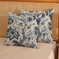 thumbnail image 2 of Navy Blue Chinoiserie Pillow Covers 18x18 Inch 2 Pcs Spring Floral Decor Throw Pillows Boho Vintage Flower Summer Seasonal Outdoor Decoration Pillowcase Linen Cushion Cover for Couch Sofa Bed, 2 of 6