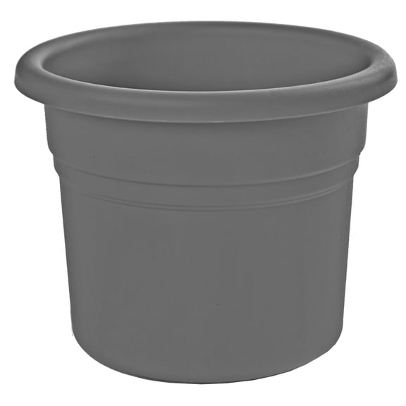 Bloem Posy 10" Round Resin Planter, UV-Resistant Indoor and Outdoor Pot, Charcoal