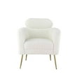 thumbnail image 7 of 30" White Wool And Brown Barrel Chair, 7 of 7