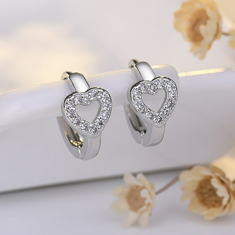 ◇TATIANA◇ Unbalanced heart earrings EC1906 BNNG Heart Earrings Stud Earrings For Women Gold Plated