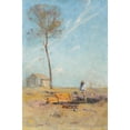 thumbnail image 3 of Arthur Streeton 11x14 Black Modern Framed Museum Art Print Titled - The Selector's Hut (Whelan on the Log), 3 of 5