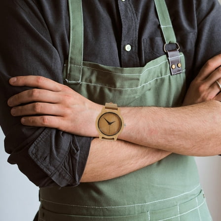 VERDANVERSE mens wood watches Quartz Watch Smooth Surface PU Leather 1Pcs for Men Thanksgiving Day