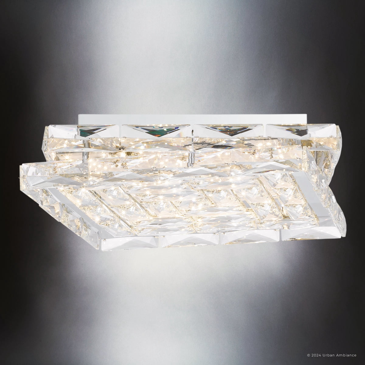 Luxury Contemporary Ceiling Light, Polished Chrome, UQL5560