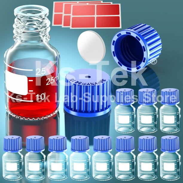 GL25 Reagent Bottle 25ML Liquid Media Extractor Vial Laboratory